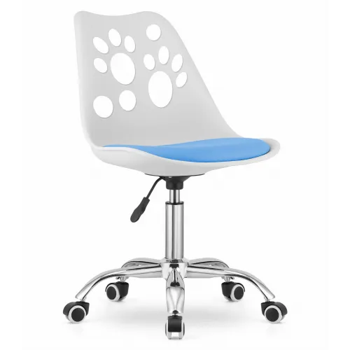 Krzesło obrotowe RENO - biało-niebieskie