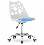 Krzesło obrotowe RENO - biało-niebieskie