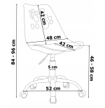 Krzesło obrotowe RENO - biało-szare