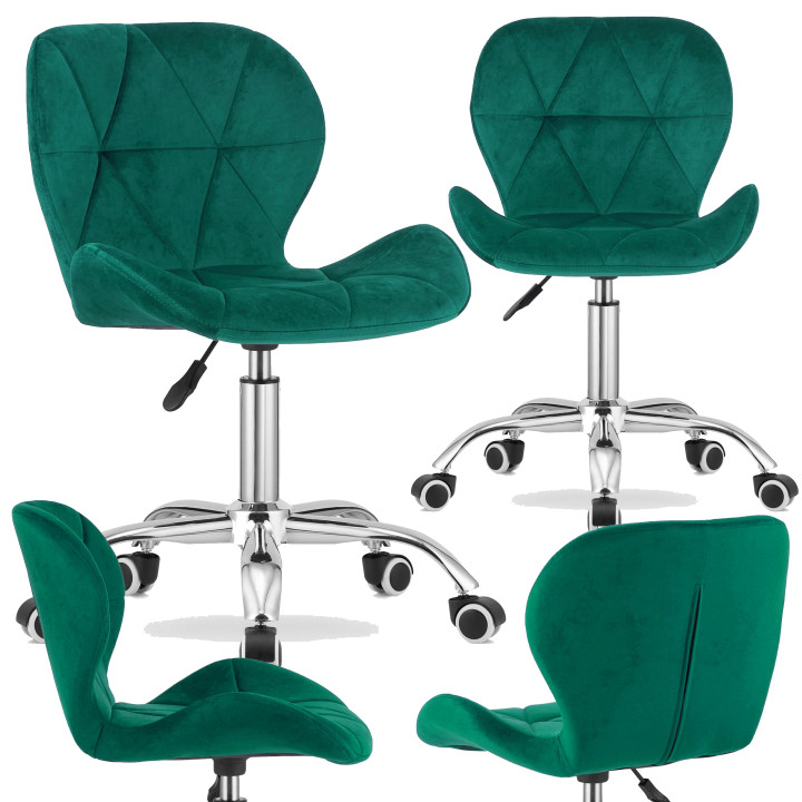 Krzesło obrotowe RIVELLO VELVET DARK GREEN