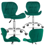 Krzesło obrotowe RIVELLO VELVET DARK GREEN