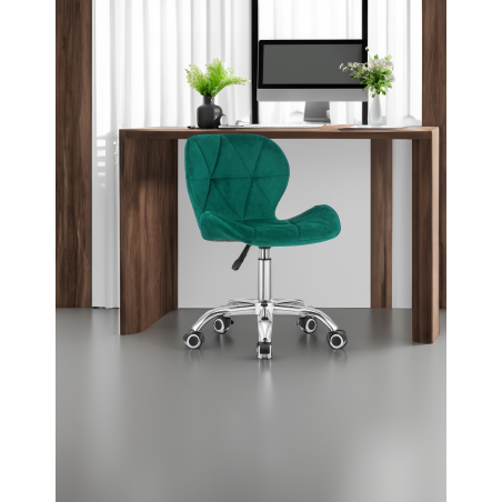 Krzesło obrotowe RIVELLO VELVET DARK GREEN