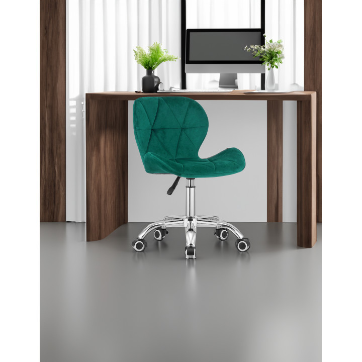 Krzesło obrotowe RIVELLO VELVET DARK GREEN