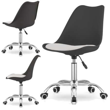 Krzesło obrotowe VIENA - CZARNO-BIAŁE