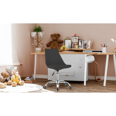 Krzesło obrotowe Dla dziecka Pracownia VIENA - CZARNE