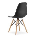 Krzesło skandynawskie nowoczesne do jadalni kuchni PIANO czarne / nogi naturalne
