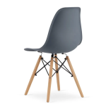 Krzesło skandynawskie nowoczesne do jadalni kuchni PIANO szare / nogi naturalne