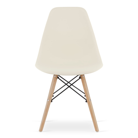 Krzesło skandynawskie nowoczesne do jadalni kuchni PIANO BEŻOWE / nogi naturalne