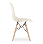 Krzesło skandynawskie nowoczesne do jadalni kuchni PIANO BEŻOWE / nogi naturalne