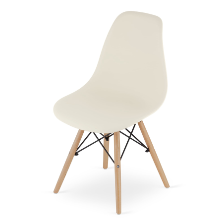 Krzesło skandynawskie nowoczesne do jadalni kuchni PIANO BEŻOWE / nogi naturalne