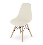 Krzesło skandynawskie nowoczesne do jadalni kuchni PIANO BEŻOWE / nogi naturalne