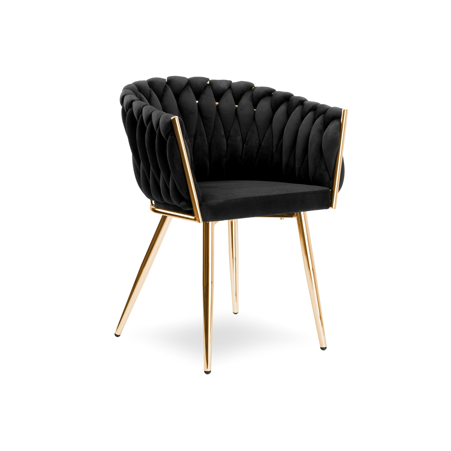 Krzesło Fotel do salony IMPERIA welur czarny GLAMOUR LOFT 1 szt.