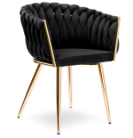 Krzesło Fotel do salony IMPERIA welur czarny GLAMOUR LOFT 1 szt.