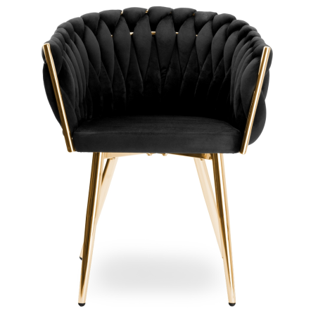 Krzesło Fotel do salony IMPERIA welur czarny GLAMOUR LOFT 1 szt.