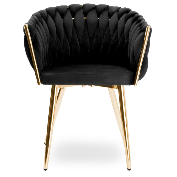Krzesło Fotel do salony IMPERIA welur czarny GLAMOUR LOFT 1 szt.