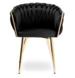 Krzesło Fotel do salony IMPERIA welur czarny GLAMOUR LOFT 1 szt.