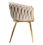 Krzesło Fotel do salonu IMPERIA welur Beżowy Krem GLAMOUR LOFT 1 szt.