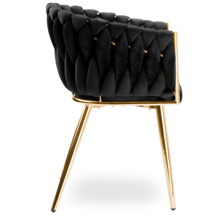 Krzesło Fotel do salony IMPERIA welur czarny GLAMOUR LOFT 1 szt.