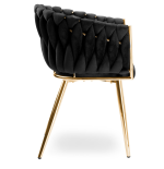 Krzesło Fotel do salony IMPERIA welur czarny GLAMOUR LOFT 1 szt.