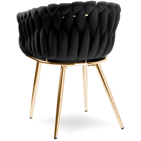 Krzesło Fotel do salony IMPERIA welur czarny GLAMOUR LOFT 1 szt.