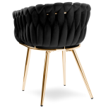 Krzesło Fotel do salony IMPERIA welur czarny GLAMOUR LOFT 1 szt.