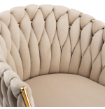 Krzesło Fotel do salonu IMPERIA welur Beżowy Krem GLAMOUR LOFT 1 szt.