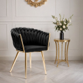 Krzesło Fotel do salony IMPERIA welur czarny GLAMOUR LOFT 1 szt.