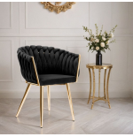 Krzesło Fotel do salony IMPERIA welur czarny GLAMOUR LOFT 1 szt.