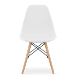 Krzesło skandynawskie nowoczesne do jadalni kuchni PIANO BIAŁE / nogi naturalne