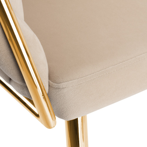 Krzesło Fotel do salonu IMPERIA welur Beżowy Krem GLAMOUR LOFT 1 szt.