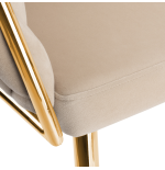 Krzesło Fotel do salonu IMPERIA welur Beżowy Krem GLAMOUR LOFT 1 szt.