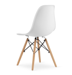 Krzesło skandynawskie nowoczesne do jadalni kuchni PIANO BIAŁE / nogi naturalne