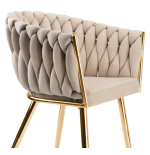 Krzesło Fotel do salonu IMPERIA welur Beżowy Krem GLAMOUR LOFT 1 szt.