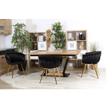 Krzesło Fotel do salony IMPERIA welur czarny GLAMOUR LOFT 1 szt.