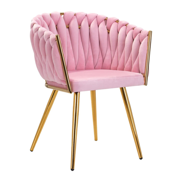 Krzesło Fotel do salonu IMPERIA welur Różowy GLAMOUR LOFT 1 szt.