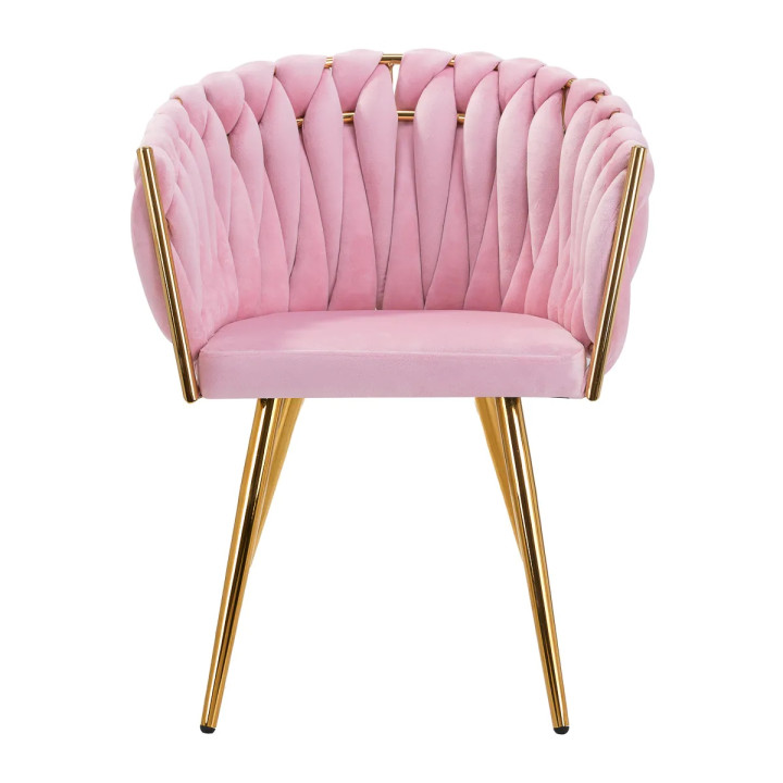 Krzesło Fotel do salonu IMPERIA welur Różowy GLAMOUR LOFT 1 szt.