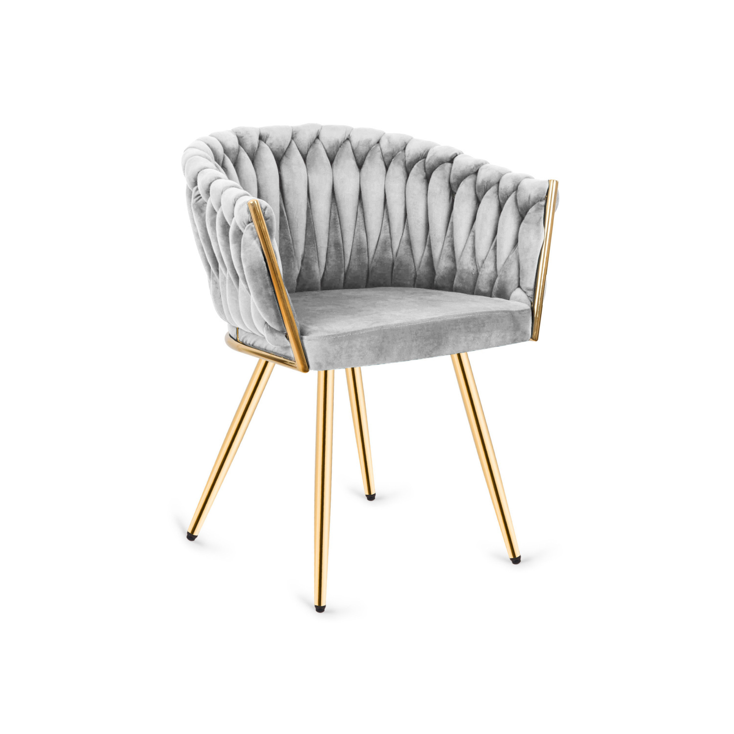 Krzesło Fotel do salonu IMPERIA welur Szary GLAMOUR LOFT 1 szt.