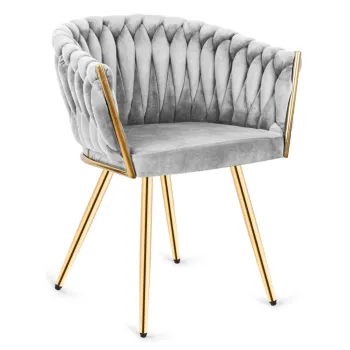 Krzesło Fotel do salonu IMPERIA welur Szary GLAMOUR LOFT 1 szt.