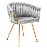 Krzesło Fotel do salonu IMPERIA welur Szary GLAMOUR LOFT 1 szt.