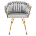 Krzesło Fotel do salonu IMPERIA welur Szary GLAMOUR LOFT 1 szt.