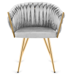 Krzesło Fotel do salonu IMPERIA welur Szary GLAMOUR LOFT 1 szt.