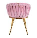 Krzesło Fotel do salonu IMPERIA welur Różowy GLAMOUR LOFT 1 szt.