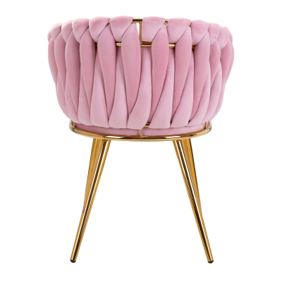 Krzesło Fotel do salonu IMPERIA welur Różowy GLAMOUR LOFT 1 szt.