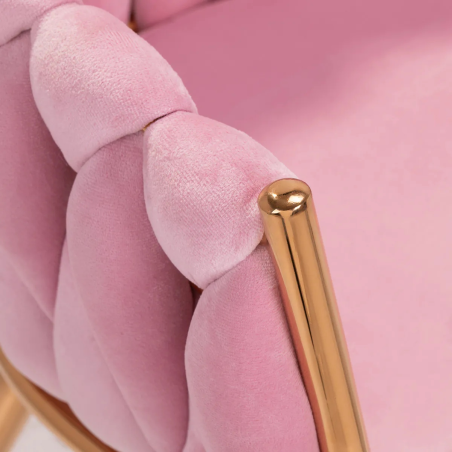 Krzesło Fotel do salonu IMPERIA welur Różowy GLAMOUR LOFT 1 szt.