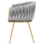 Krzesło Fotel do salonu IMPERIA welur Szary GLAMOUR LOFT 1 szt.