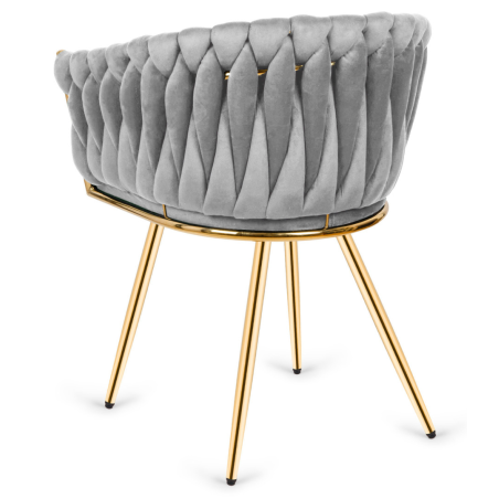 Krzesło Fotel do salonu IMPERIA welur Szary GLAMOUR LOFT 1 szt.