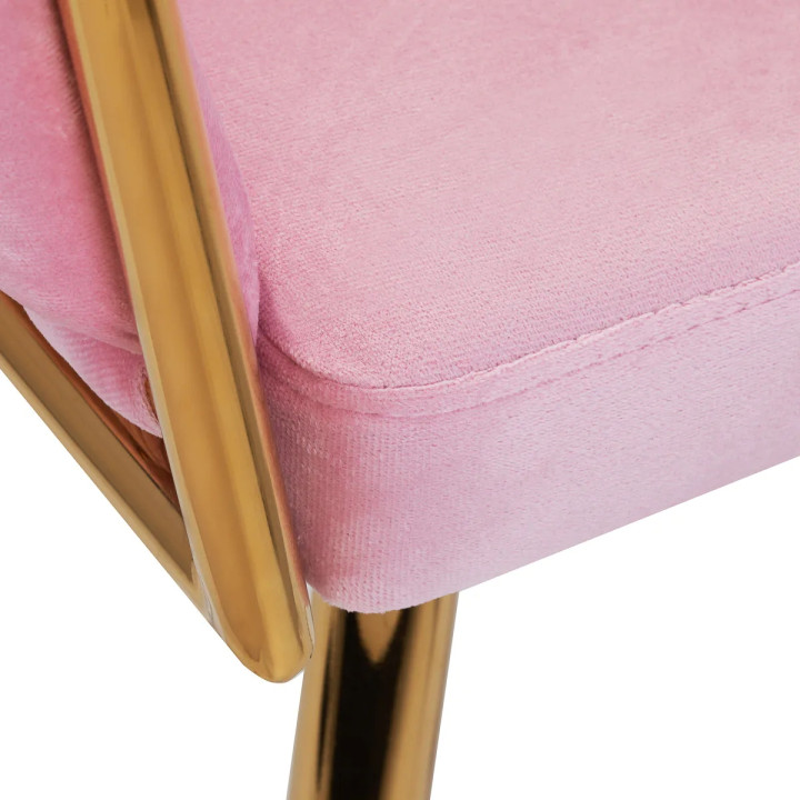 Krzesło Fotel do salonu IMPERIA welur Różowy GLAMOUR LOFT 1 szt.