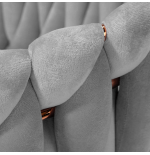 Krzesło Fotel do salonu IMPERIA welur Szary GLAMOUR LOFT 1 szt.