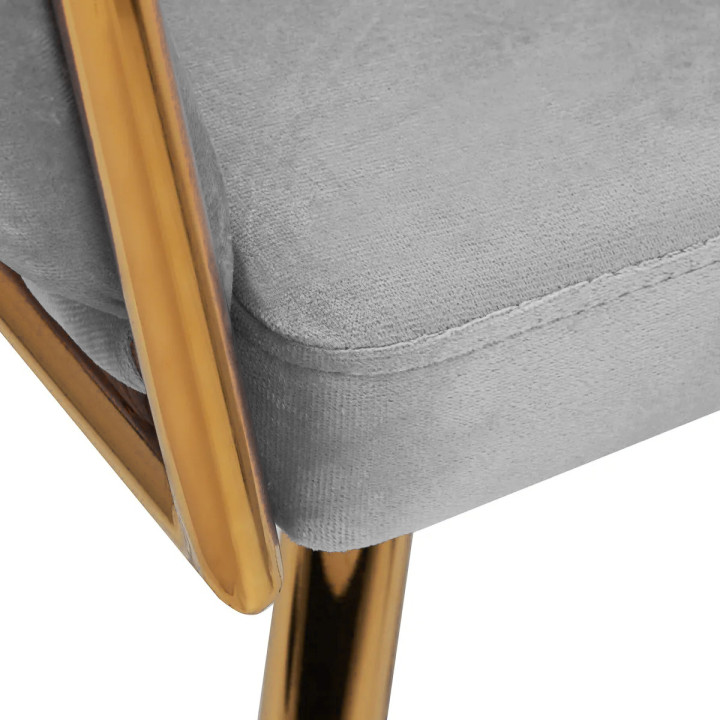 Krzesło Fotel do salonu IMPERIA welur Szary GLAMOUR LOFT 1 szt.