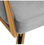 Krzesło Fotel do salonu IMPERIA welur Szary GLAMOUR LOFT 1 szt.